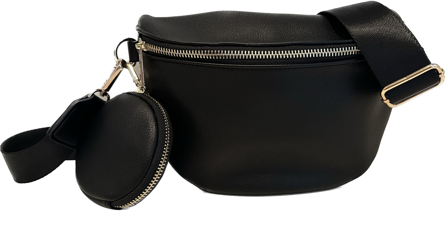 Faux Leather Crossbody Bum Bag