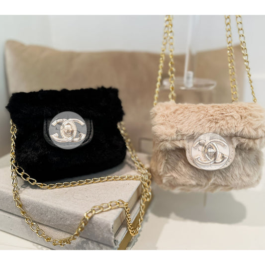 Faux Fur Miniature Fancy Kids Purse | The Ontario by little luxe